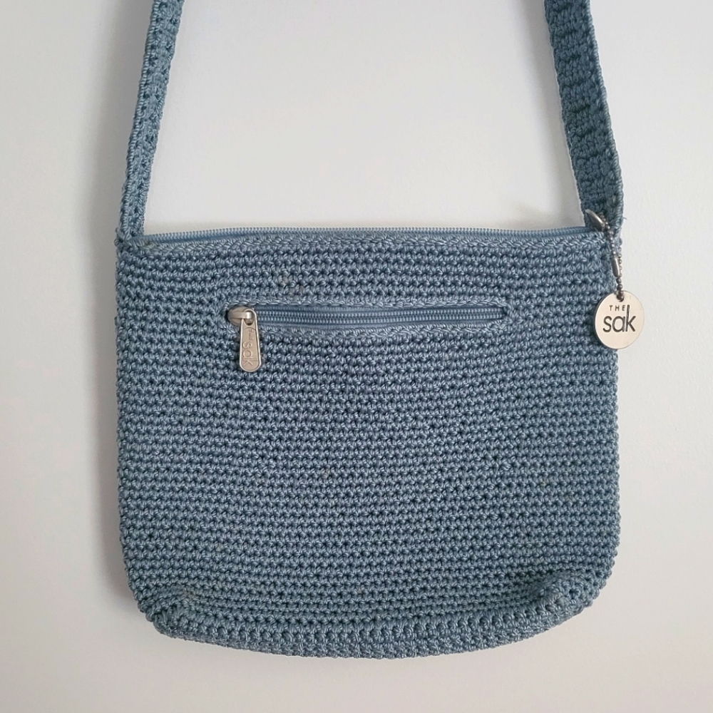 The Sak blue crochet crossbody bag
